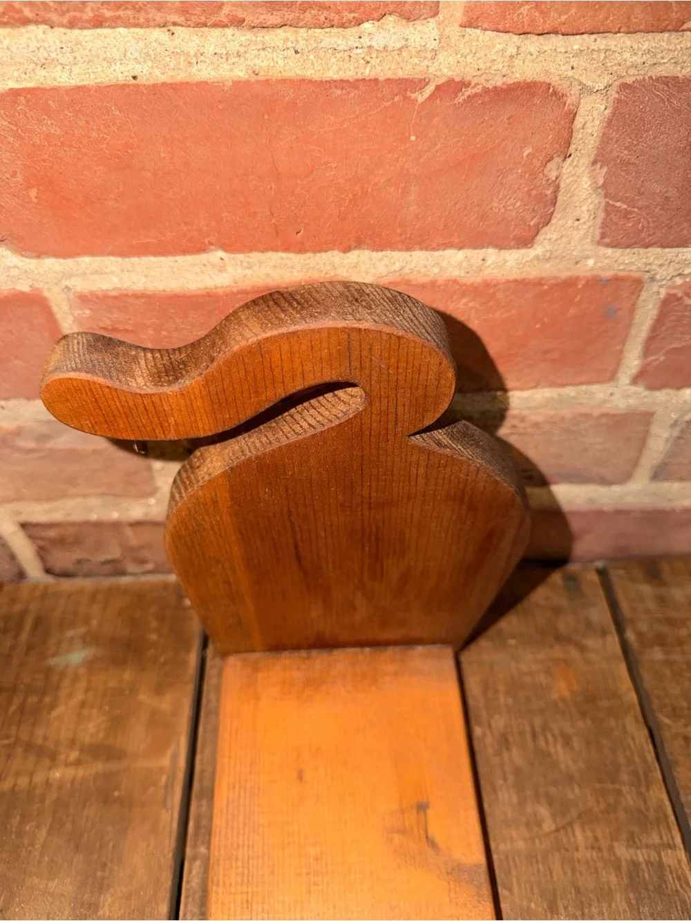 Handcrafted Wooden Cat Napkin Holder - Orange Wood